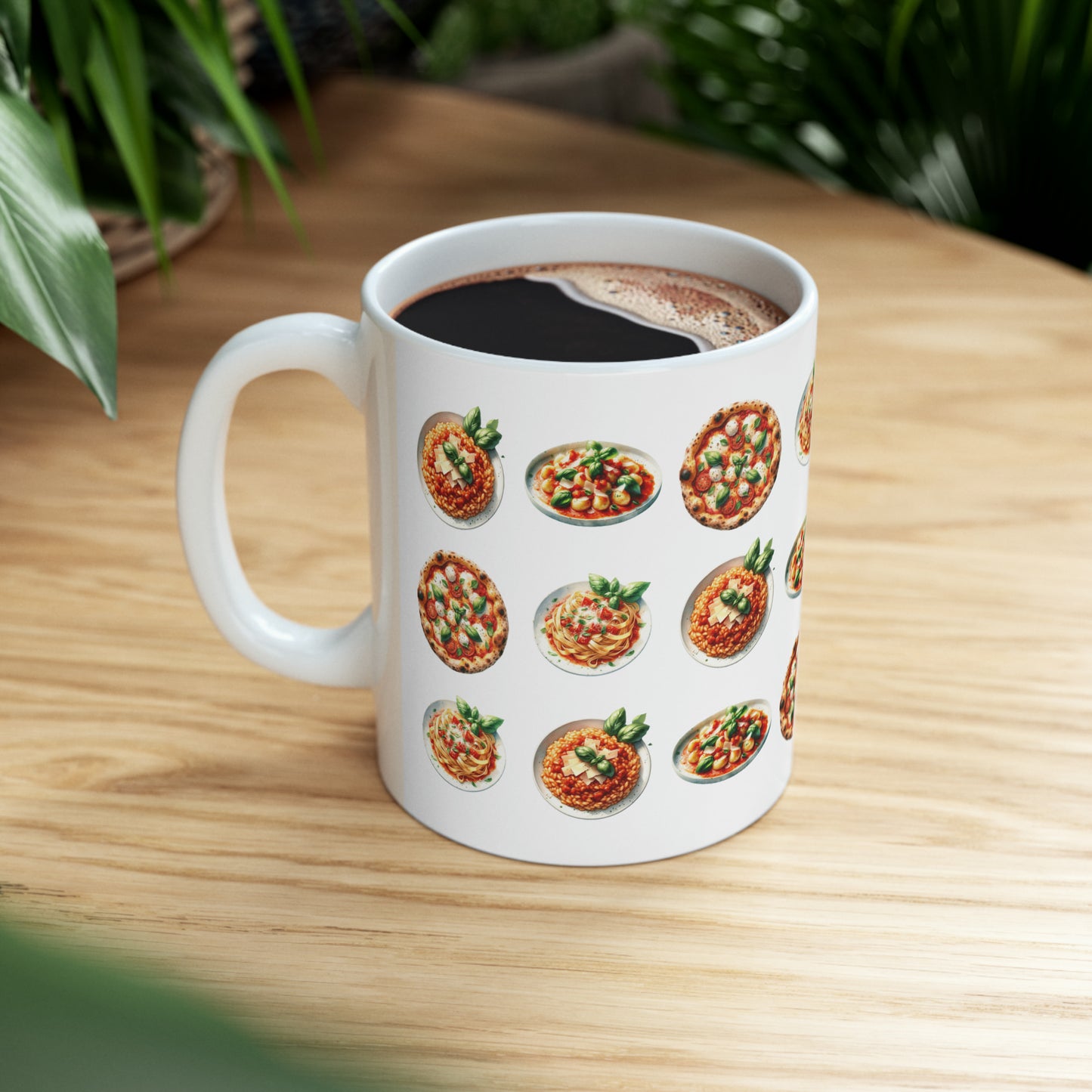 Italian Pizza Pasta Mug w QR code 11oz