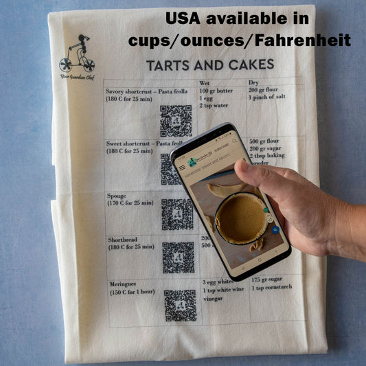 Kitchen Towel- Cakes and tarts (cups/ounces)