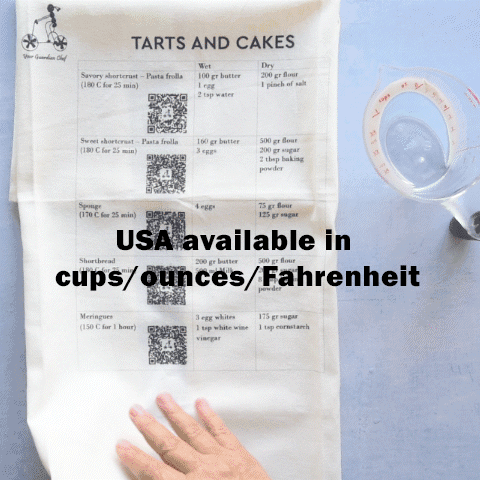 Kitchen Towel- Cakes and tarts (cups/ounces)
